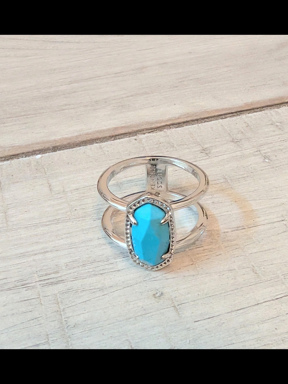 Kendra Scott Elyse Ring Turquoise And Silver Size 8